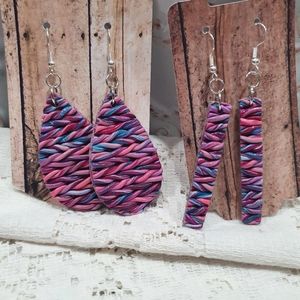 Handmade clay dangle earrings